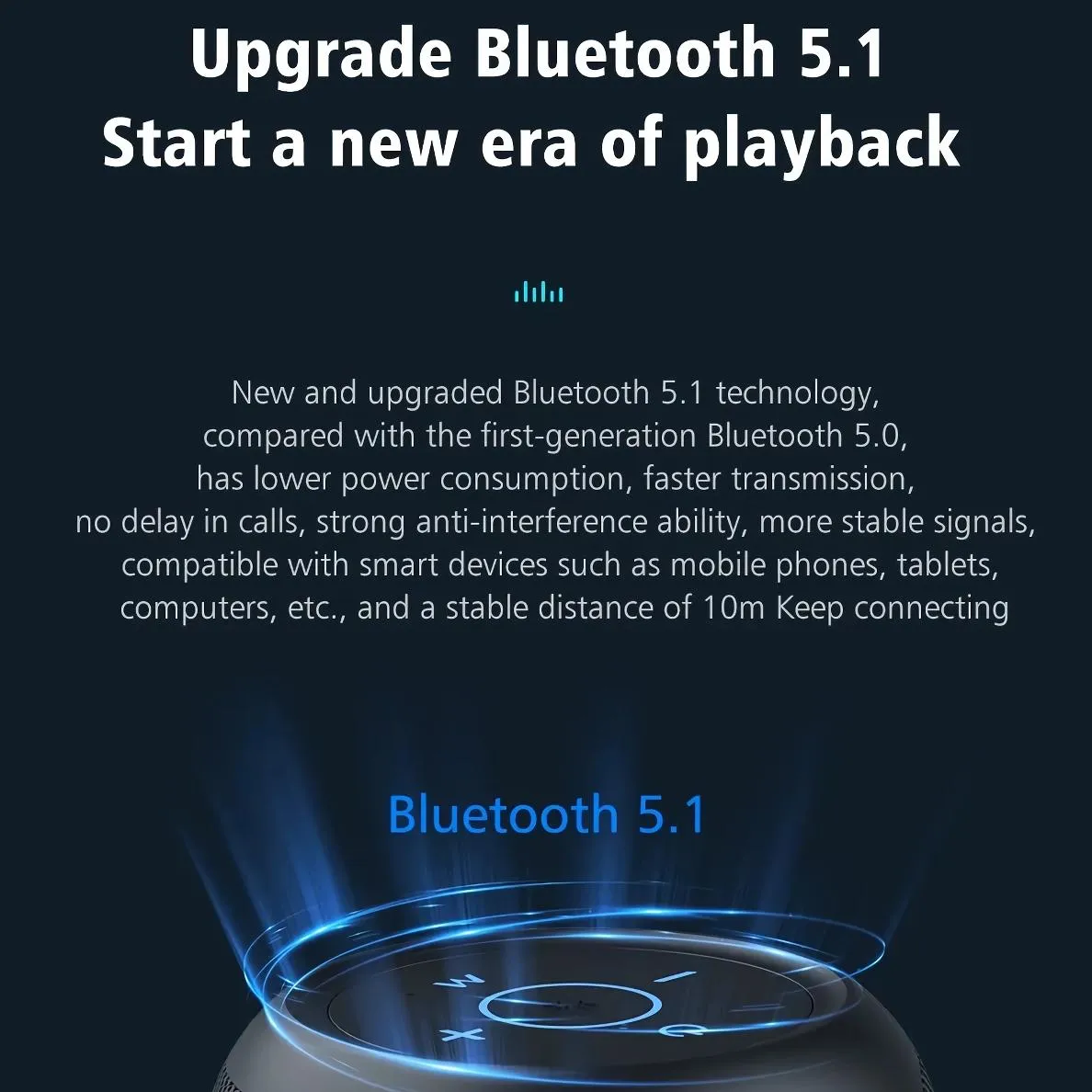 Portable Stereo Subwoofer Waterproof Bluetooth Speaker