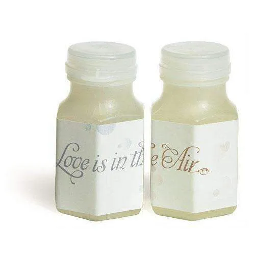 "Love is in the Air" Bubble Stickers with Peel-off Back - Silver With Blue Print Silver With Blue Print (Pack of 24)