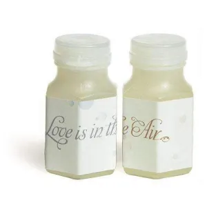 "Love is in the Air" Bubble Stickers with Peel-off Back - Silver With Blue Print Silver With Blue Print (Pack of 24)