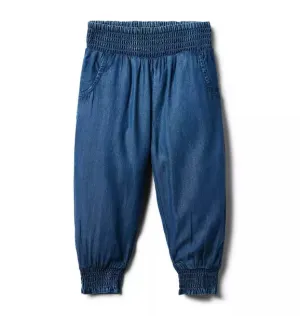 Smocked Jogger In Medium Wash - Calypso Wash