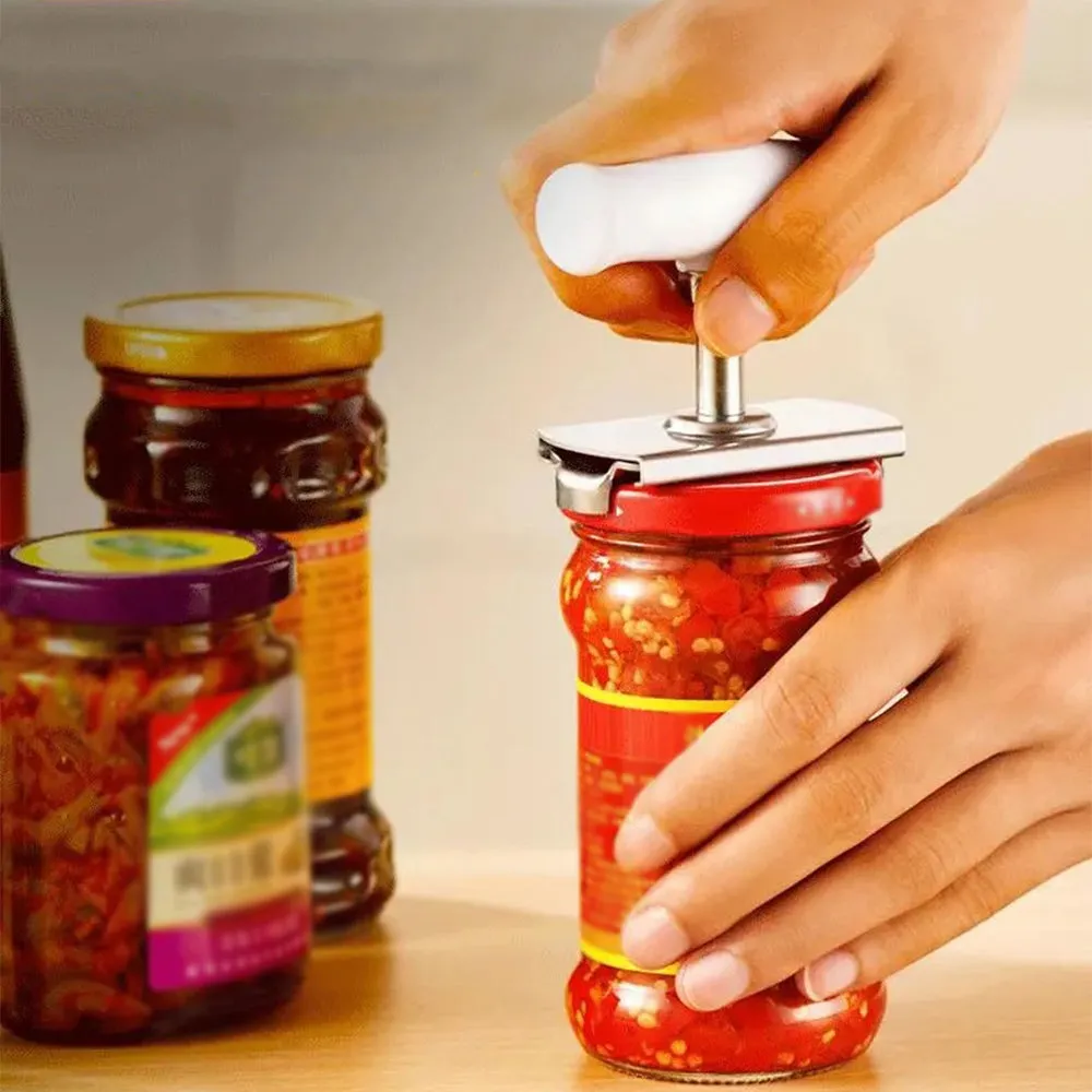 Stainless Steel Bottle Opener Multifunctional Adjustable Glass Lid Bottle Opener Labor-Saving Can Opener Kitchen Gadgets