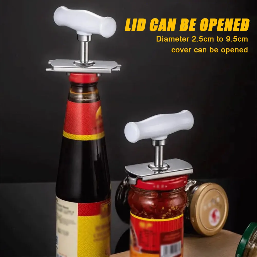 Stainless Steel Bottle Opener Multifunctional Adjustable Glass Lid Bottle Opener Labor-Saving Can Opener Kitchen Gadgets