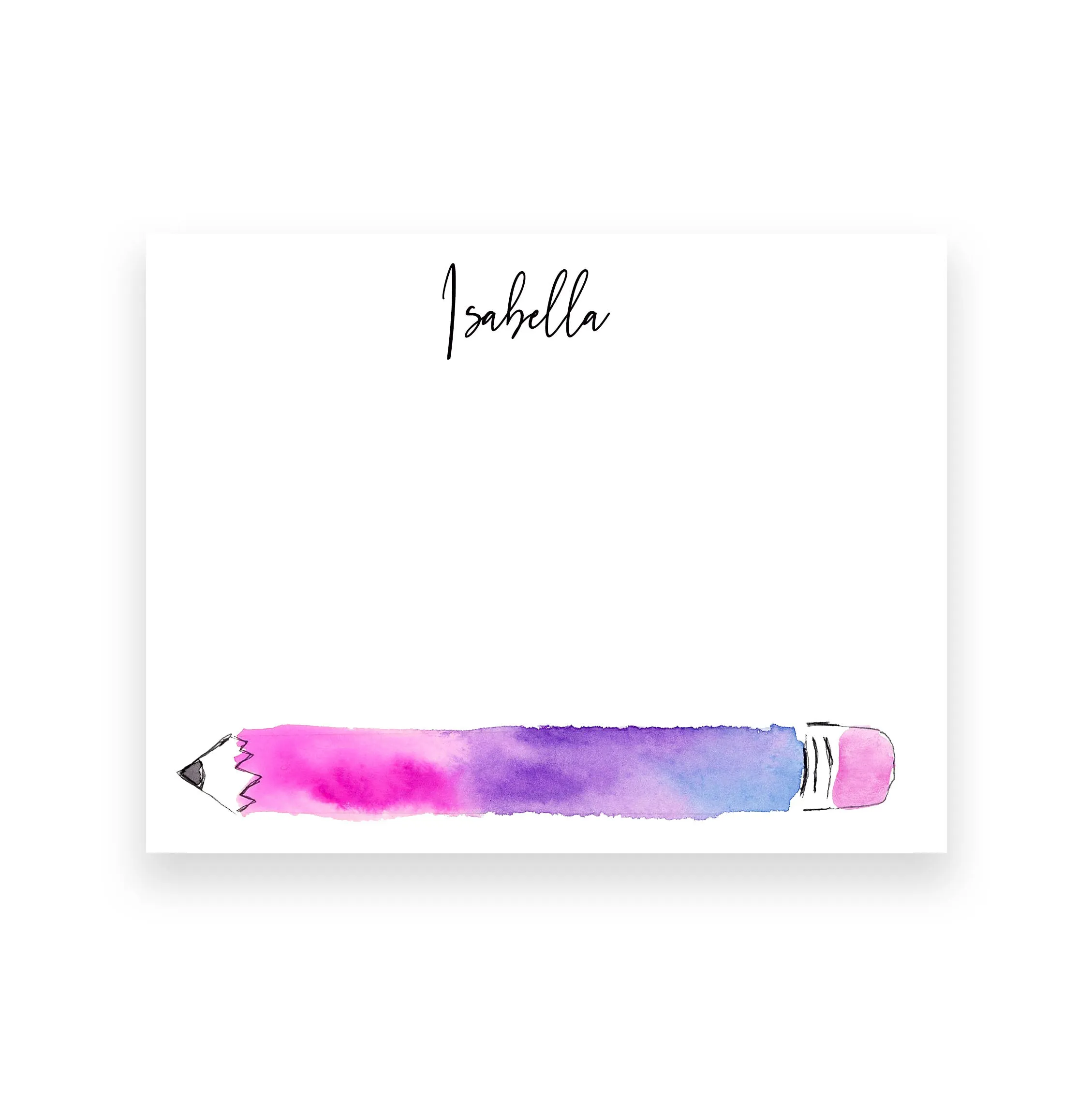 Watercolor Pencil Personalized Stationery