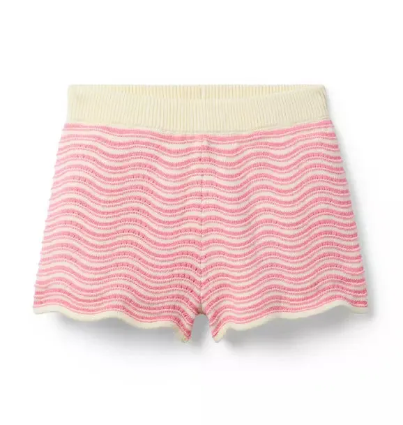 Wavy Striped Sweater Short