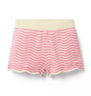 Wavy Striped Sweater Short