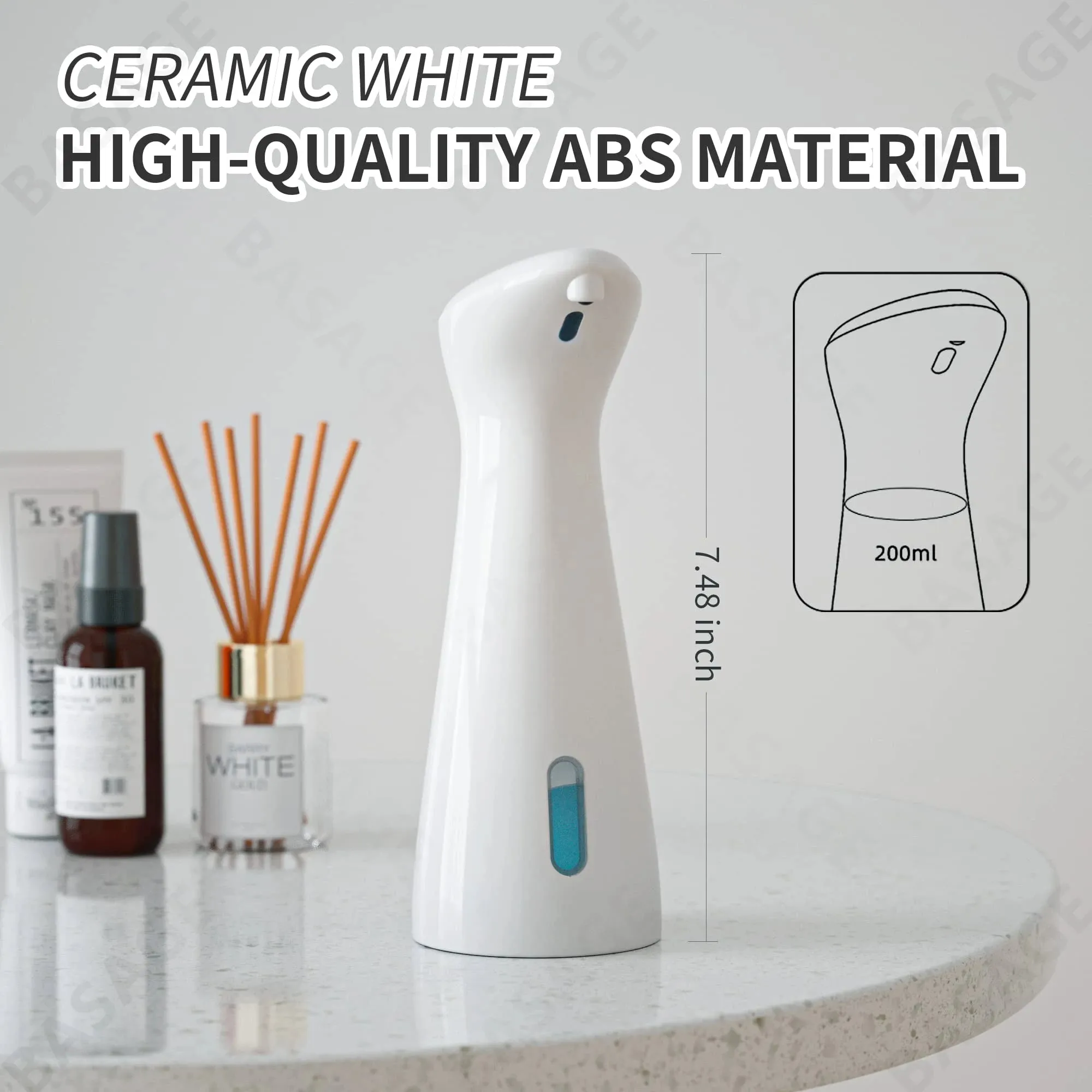 White High Quality Automatic Sensor Soap Dispenser Waterproof Hand Wash Smart Bathroom Wash Handpiece